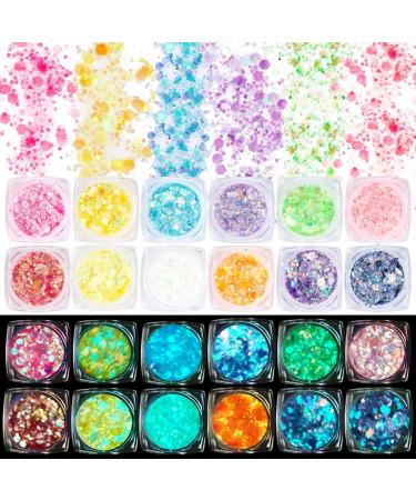 Boyrot 12 Colors Fluorescent Glitter - Self-Adhesive Body & Face Makeup for Festivals Parties & Clubs - Buy Online on GoSupps.com