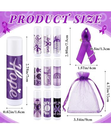 Linyuthia 50 Set Purple Ribbon Awareness Lip Balms Gifts 50 Organza Bags 50 Purple Awareness Ribbon Pins Raise Awareness for Domestic Violence Pancreatic Cancer Lupus Alzheimer's Overdose Awareness - Buy Online on GoSupps.com
