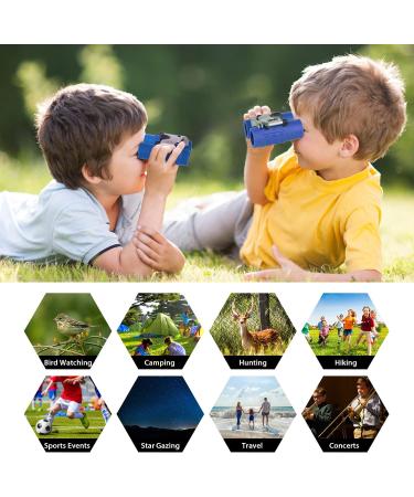 Obuby Kids Binoculars 8x21 - High-Resolution Optics for Bird Watching, Travel, Camping - Perfect Gift for Boys and Girls Ages 3-12 - Compact and Lightweight - Blue - Buy Online on GoSupps.com
