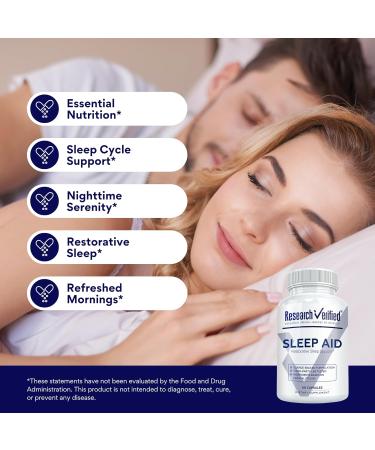 Research Verified Sleep Melatonin Chamomile Valerian L-Ornithine Vegan 60 Capsules - Pack of 3 60 Count (Pack of 3) - Buy Online on GoSupps.com