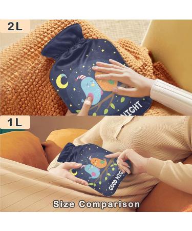 NAANLE Good Night Sleeping Birds Heat Bottle | 1L Transparent Hot Water Bottle for Bed | Hand & Foot Warmer | Pain Relief & Cold Therapy - Buy Online on GoSupps.com