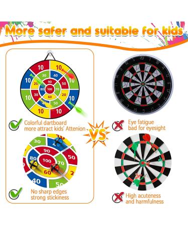 Kizmyee 26'' Dinosaur Themed Dart Board Set for Kids - Double Sided with Sticky Balls and Darts - Indoor/Outdoor Party Games Toy for 3-12 Years Old - Buy Online on GoSupps.com