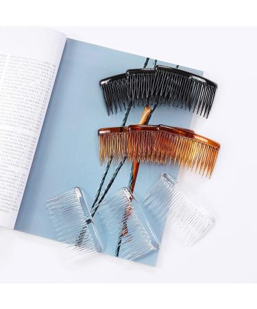 30 Pack Small Plastic Hair Comb Hairpins for Women - Perfect for Bridal Wedding Veil, French Twist Updo, Bun Accessories - Clear, Black, Brown - Buy Online on GoSupps.com