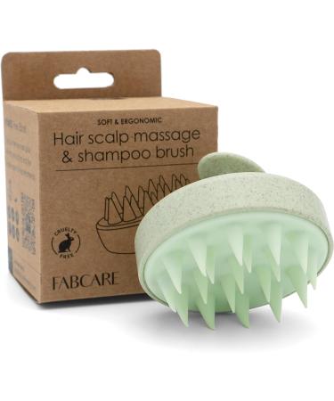 Fabcare Scalp Massage Brush | Hair Growth & Head Massage for All Hair Types | Eco-Friendly Wheat Straw & Silicone | Scalp Peeling & Blood Circulation | Green - Buy Online on GoSupps.com