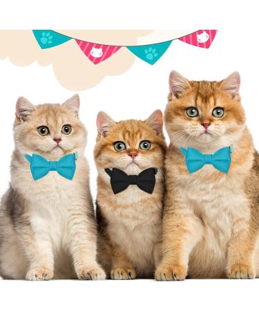 Giantree Cat Collar Set - Adjustable Cat Neck Band with Bell for Small Pets - 2 Pieces (Blue/Black) - Buy Online on GoSupps.com