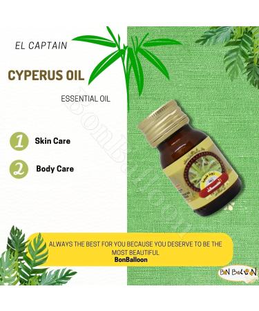 El Captain Cyperus Oil Natural Undiluted Pure AlCaptain Cold Pressed ElCaptain Premium Oils Captain Skin Care No Additives Non Gmo Kosher Halal (1 Pack 1.01 oz / 30 ml)  - Buy Online on GoSupps.com