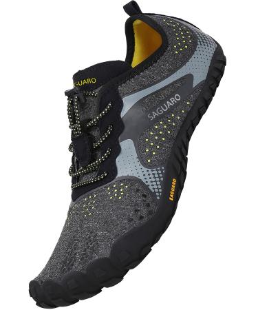 SAGUARO Men's Women's Barefoot Shoes Breathable Trail Running Shoes Non-Slip Fitness Shoes 40 EU New Black