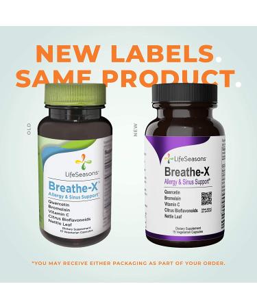 Breathe-X Allergy & Sinus Support by LifeSeasons | 15 Vegicaps for Natural Relief - Buy Online on GoSupps.com