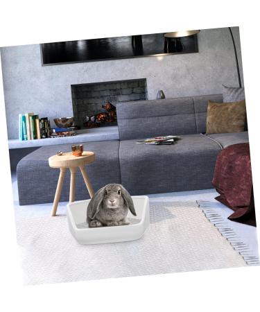 Yardwe Rabbit Toilet Rabbit Bedding Pet Toilet Bunny Bedding Rabbit Potty Hamster Potty Ceramics White 30X26X12.5cm White - Buy Online on GoSupps.com