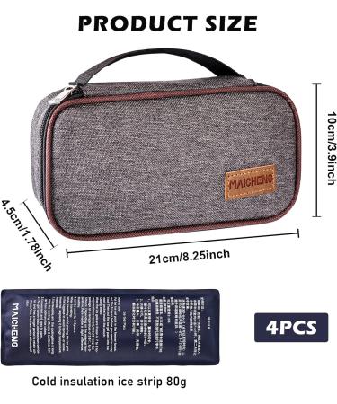 Insulin Cooler Travel Case with Ice Packs - Portable Diabetic Organizer Bag (Grey) - Buy Online on GoSupps.com