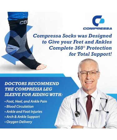 Compressa Ankle Brace for Men & Women - Premium Compression Sleeve for Joint Pain Relief Muscle Recovery Arthritis & Injury Support (3 Pairs - Buy Online on GoSupps.com