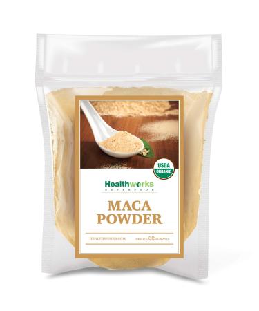Healthworks Maca Powder Raw (32 Ounces / 2 Pounds) | Certified Organic Flour Use | Keto, Vegan & Non-GMO | Premium Peruvian Origin | Breakfast, Smoothies, Baking & Coffee 2 Pound (Pack of 1)