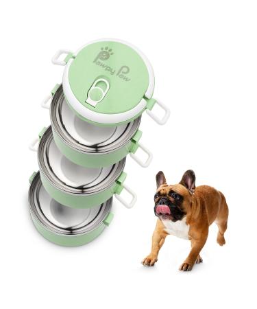 Travel -down stainless steel 3 bowl set 1500 ml (3 x 500 ml 3 x approx. 300 g) dog bowl for on the go portable food bowl practical travel apple for outdoor and everyday life