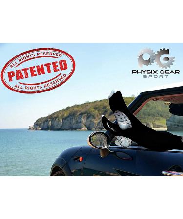 Physix Gear Sport Compression Socks - 20-30 mmhg, Athletic Fit, Black/Grey - Large-X-Large (1 Pair) - Buy Online on GoSupps.com