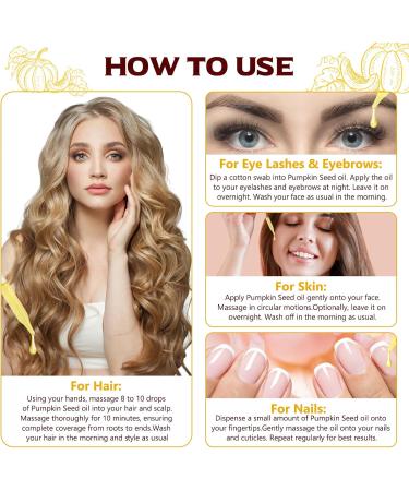Pumpkin Seed Oil Organic Pumpkin Seed Oil Liquid Drops for Moisturising Effect on Face and Skin | 100% Natural Cold Pressed Unrefined Promotes Hair Growth for Eyelashes - Buy Online on GoSupps.com