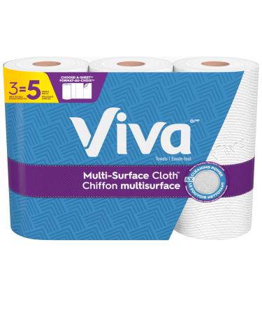 Viva Multi-Surface Cloth Paper Towels Choose-A-Sheet 3 Big Rolls 5 Regular Rolls (83 Sheets Per Roll) 3 Big Rolls NEW