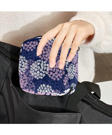 Hydrangea Sanitary Napkin Storage Bag - Pink & White Menstrual Pad Pouch - Buy Online on GoSupps.com