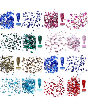 JERCLITY 8 Boxes Nail Rhinestones for Nails - Multi-Colored Gems for DIY Crafts & Jewelry - Buy Online on GoSupps.com