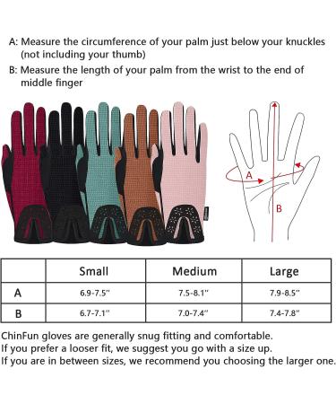 ChinFun Women Horse Riding Gloves - Anti-Slip Equestrian Mittens, Laser Flower Pattern, Stretchable, Sweat Absorbing - Brownish Orange (Small) - Buy Online on GoSupps.com