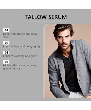 Yoelau Men's face serum with pasture-raised beef sebum | Anti-aging face cream with vitamin C and hyaluronic acid | Firming anti-wrinkle brightening and moisturizing cream (3) - Buy Online on GoSupps.com