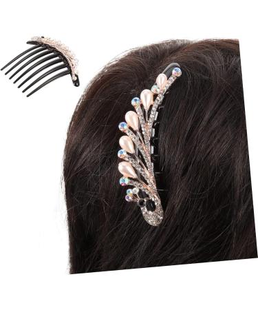 DOITOOL Styling Hair Clips Pearl Hair Accessories Bridal Headpiece Vintage Hair Accessories Rhinestone Headpiece for Women Rhinestone Hair Accessories Decor Leaf Rhinestones Braid Bride - Buy Online on GoSupps.com