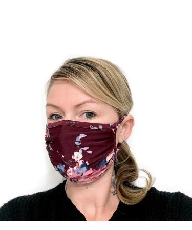 Star Vixen Washable Fashion Face Mask One Size Burgundy/Floral
