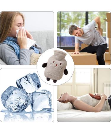 Heiqlay Hot Water Bag 1000ml 26x15cm Gray M-1 | Cosy Fluffy Soft Plush Design | Back, Legs, Waist Warm | Perfect Gift for Family or Girlfriend - Buy Online on GoSupps.com