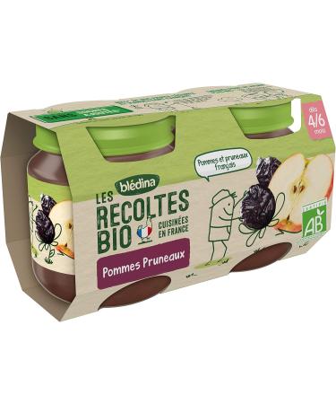 Bl dina Les R coltes Organic Small Pots for Babies from 4 to 6 Months Plum Apples 2 x 130 g (Pack of 12) - Buy Online on GoSupps.com