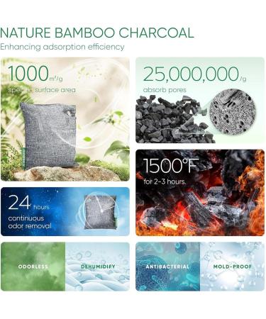 Activated Carbon Bamboo Air Purifier - Natural Odor Neutralization Bag 4-Pack for Shoes Refrigerators Wardrobes & Cars - Buy Online on GoSupps.com