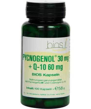 Bios Pycnogenol 30 mg & Coenzyme Q10 60 mg - 100 Capsules | International Shipping Available - Buy Online on GoSupps.com