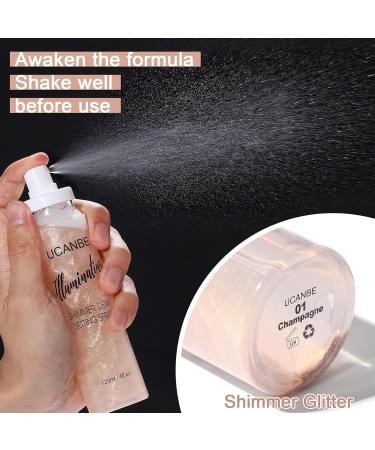 UCANBE Shimmer Dewy Setting Spray Glowing + Makeup Setting Spray 2 in 1 Lightweight Formula for a Radiant Glow Long-Lasting Face Mist for Face Body 4 Fl Oz #Bubblegum - Buy Online on GoSupps.com