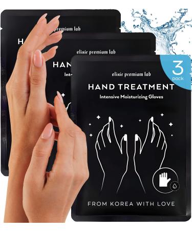 Moisturizing Hand Mask - Softening Collagen Treatment with Natural Plant Extracts for Dry Cracked Hands & Nails - Nourishing Self Care Gift with Shea Butter for Women & Men 3 Pack