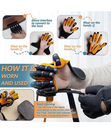 Rehabilitation Robot Gloves Both Hand Stroke Hemiplegia Finger Training Device Finger Orthosis for Long-Term Relief of Hand Dysfunction(Size:S Size Color:Orange-Left) S size orange-left - Buy Online on GoSupps.com
