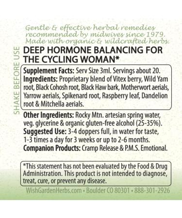 WishGarden Herbs WombKind Hormone Tonic - Supports Normal Menstrual Cycle & Hormone Issues like PMS, Irregular Cycles, Ovulation Problems - 2oz - Buy Online on GoSupps.com