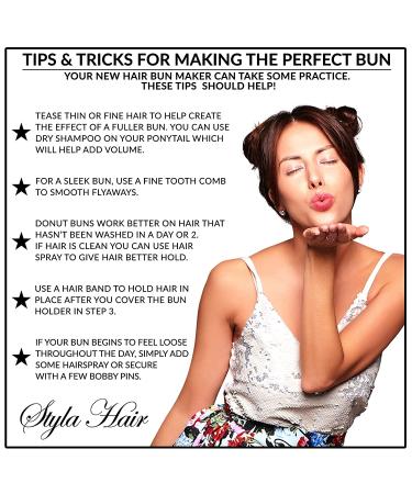 Styla Hair Donut Maker for Kids - Easy Ballet Bun & Sock Bun Kit (6pc Brown) - Buy Online on GoSupps.com