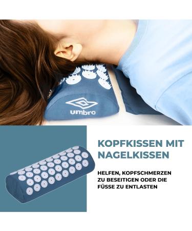 Buy Umbro Acupressure Mat with Pillow | Massage & Acupuncture Mat for Back Pain Relief Blue International Shipping Available - Buy Online on GoSupps.com
