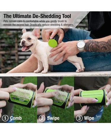 King Kanine Deshedding Tool | Self-Clean & Retractable Blades | 3 Metal Edges | Rubber Bristles | Small - Buy Online on GoSupps.com