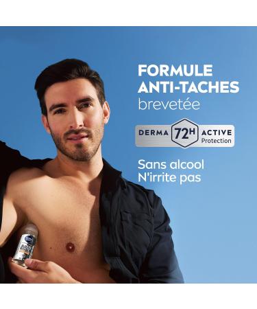 NIVEA MEN Black & White Ultimate Impact Roll-on Deodorant (1 x 50 ml) men's deodorant against white and yellow marks anti-perspirant anti-odor & humidity effective 72-hour protection alcohol-free - Buy Online on GoSupps.com