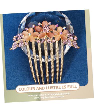 Mikinona Opal Comb Side Hair Clip Wedding Hair Accessories for Brides Floral Hair Clips Small Tooth Comb Bridal Hair Clip Hair Comb Clip Wide Tooth Combs for Women Hair Topper Alloy Purple - Buy Online on GoSupps.com