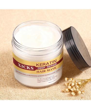 Keratin Deep Repair hair mask intensive nourishing and moisturizing treatment for dry and damaged hair repaired to regain silky hydrated hair 500 ml - Buy Online on GoSupps.com