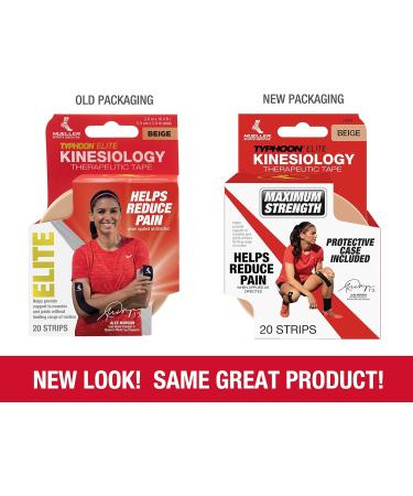 Mueller Sports Medicine Typhoon Elite Kinesiology Therapeutic Tape Pre-Cut I-Strips Beige 20 Count - Buy Online on GoSupps.com