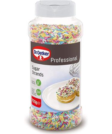 Dr Oetker Professional Coloured Sugar Strands and Chocolate Flavour Sugar Strands 2x700g ideal for deserts. Sprinkles Hundreds & Thousands for Baking & Decorating Cakes Ice Cream & Confectionery - Buy Online on GoSupps.com