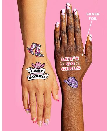 XO Fetti Last Rodeo Bachelorette Temporary Tattoos - 48 Glitter Styles | Cowgirl Bach Party Decor & Supplies - Buy Online on GoSupps.com