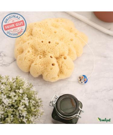 Natural Bathing Sponge - Tom & Pat Silk Sponge with Cord & Glass Trailer | Premium Quality Ideal Baby Sponge & DIY Natural Soap eBook - Buy Online on GoSupps.com