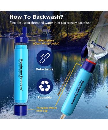 Membrane Solutions Straw Water Filter - Portable Survival Filtration Gear for Emergency Preparedness & Outdoor Activities - Buy Online on GoSupps.com