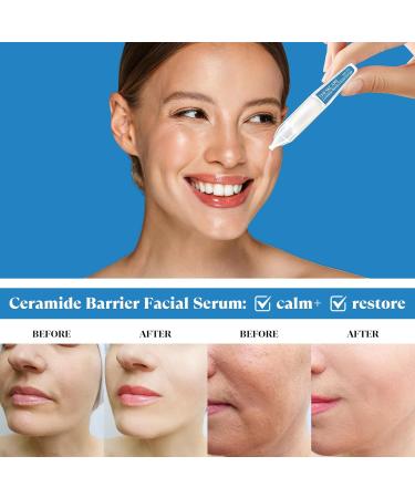 Buy Ceramide Barrier Serum with Hyaluronic Acid & Centella Asiatica - Hydrating Facial Serum for Redness & Dry Skin - 30 Ampoules - Buy Online on GoSupps.com