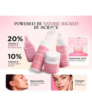 Eleven Skincare The Solution Facial Care Kit 4-Step Routine with Cleanser Toner Face Serum & Moisturizer Anti Aging Serum with Vitamin C Skin Exfoliating Face Wash for Women - Buy Online on GoSupps.com