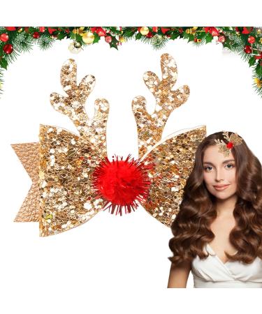  1/2/4 PIECES Toddler Deer Antler Hair Clips Reindeer Antlers Hair Bows For Girls Red Hair Bows Accessories To Wear Personalised Baubles 1 count (Pack of 1) Gold - Buy Online on GoSupps.com