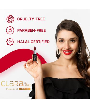 Claraline Matte Lipstick - Long Lasting & Highly Pigmented | Smudge-Proof, Cruelty-Free & Halal-Certified | Classic Red 448 - Buy Online on GoSupps.com