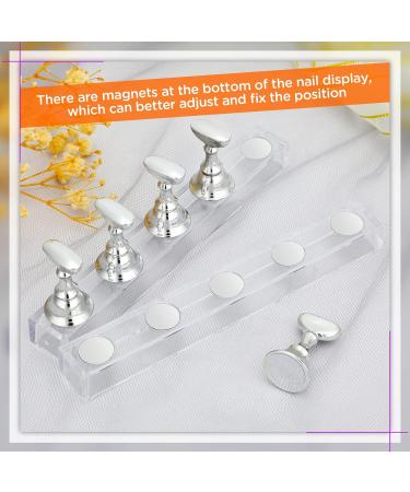 Prousky 2 Set Magnetic Nail Display Stand for False Nail Tip Manicure - Silver - Buy Online on GoSupps.com